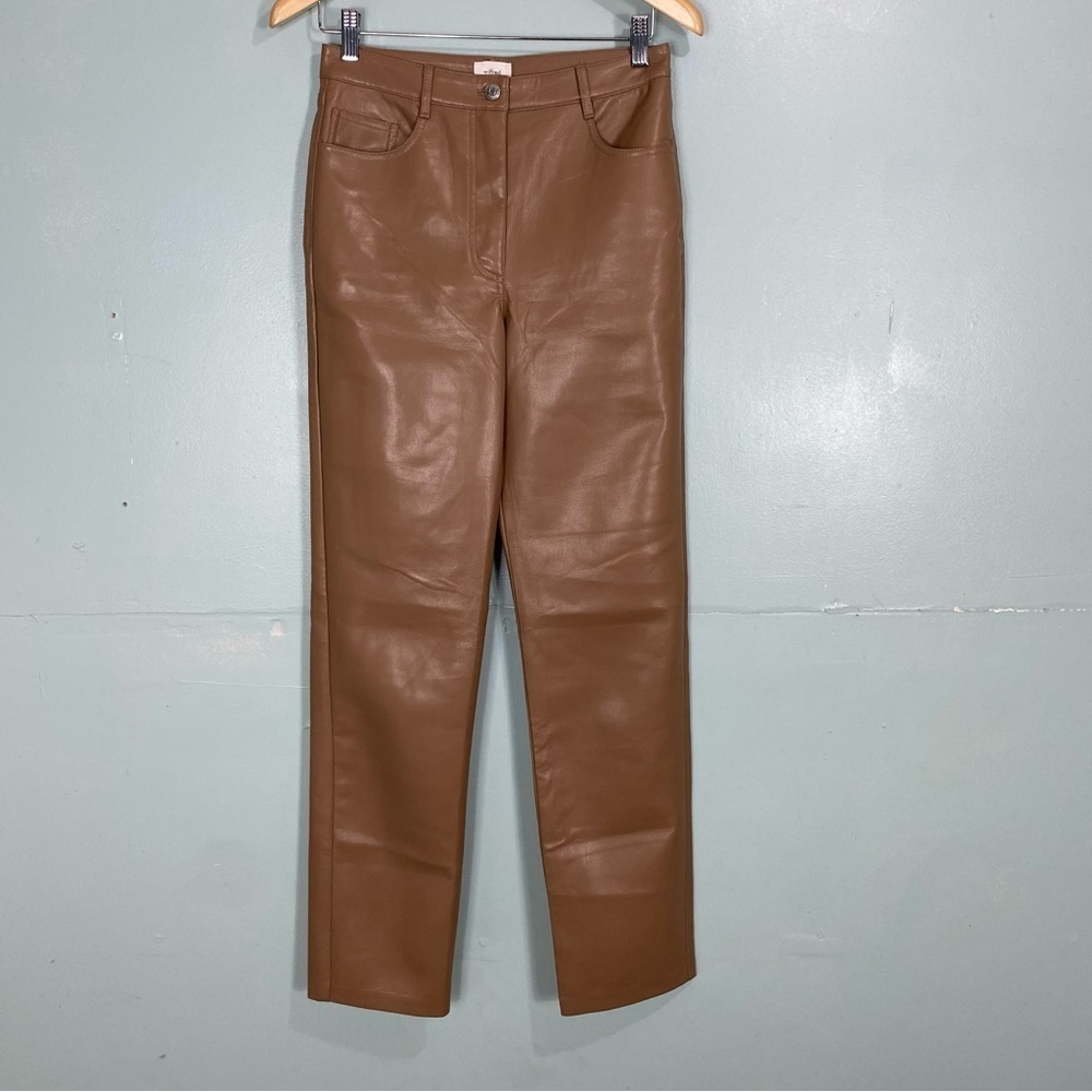 Aritzia Wilfred Melina Pant Straight Leg Tan Camel Sz 6 81720